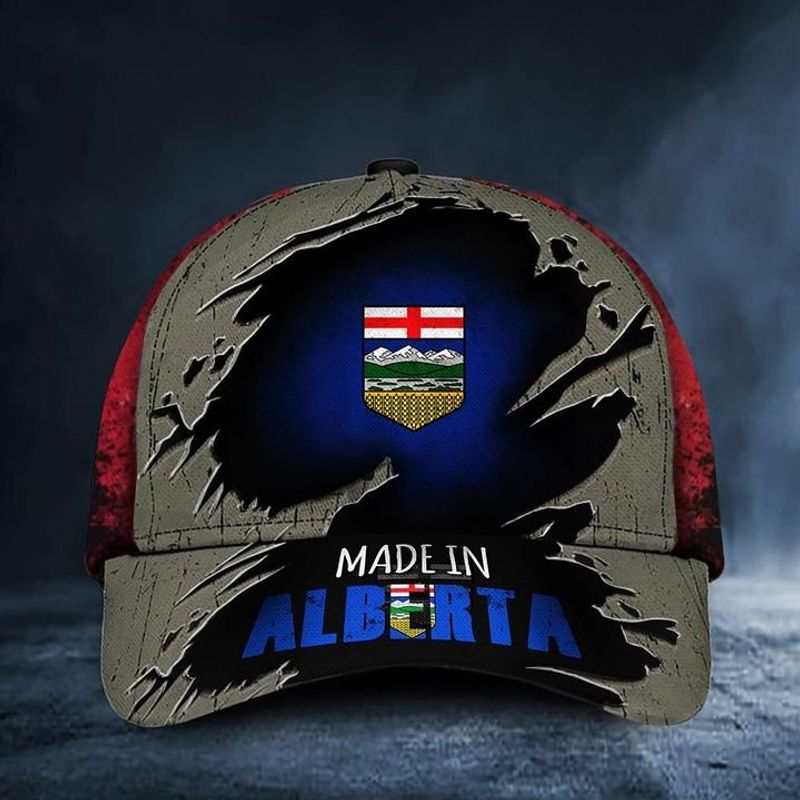 Made In Alberta Canada Flag Hat Old Retro Patriotic Proud From Alberta Province Man Cap