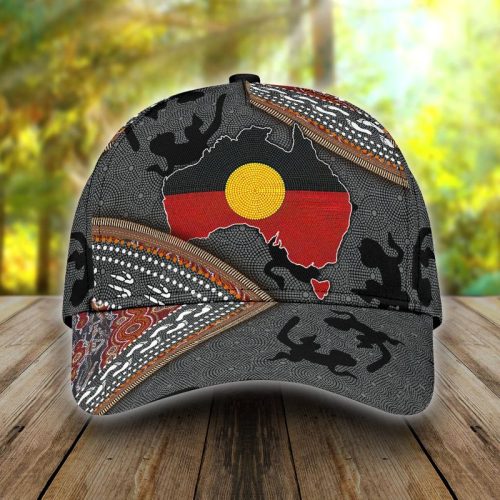 Aboriginal Dots Zip Pattern 3 D Cap