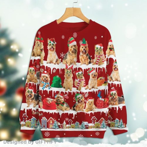Australian Terrier Snow Christmas Red Sweatshirt