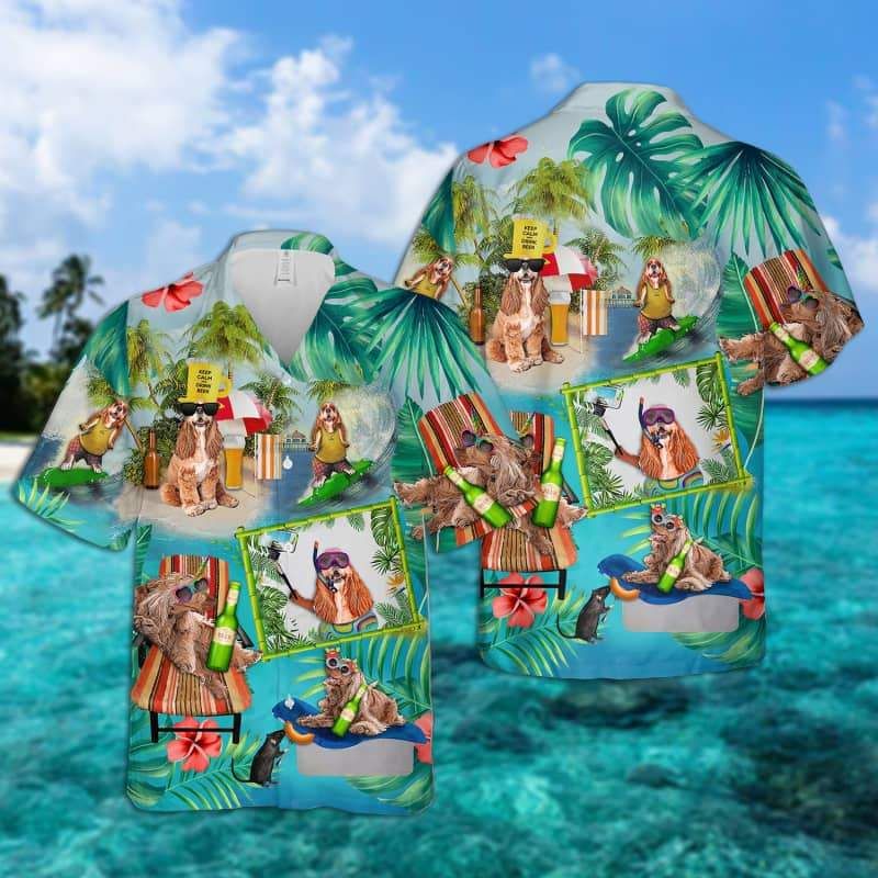 Cocker Spaniel Surfing Hawaiian Shirt