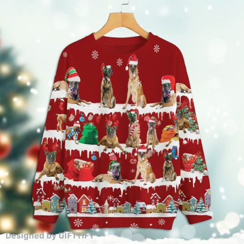 Belgian Malinois Snow Christmas Premium Sweatshirt