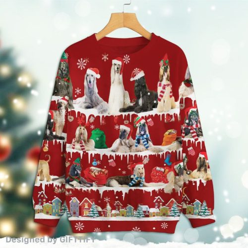Afghan Hound Snow Christmas Premium Sweatshirt