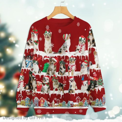 Australian Shepherd Snow Christmas Premium Sweatshirt