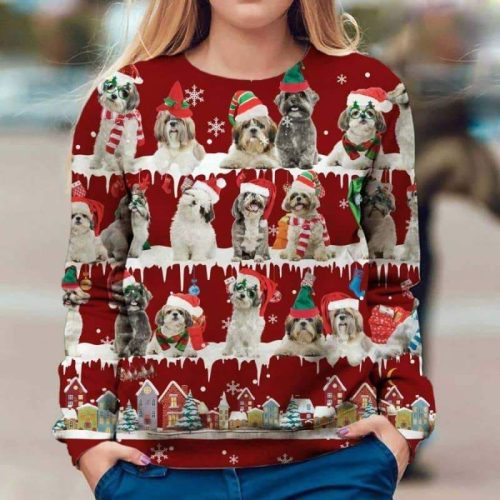 Shih Tzu Snow Christmas Premium Sweatshirt