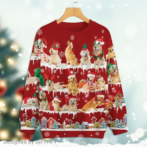 Golden Retriever Snow Christmas Premium Sweatshirt