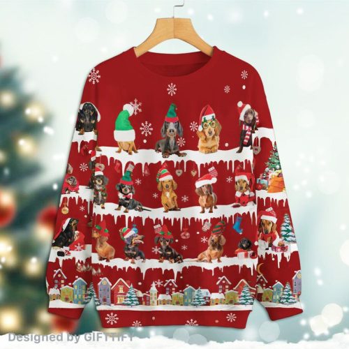 Dachshund Snow Christmas Premium Sweatshirt