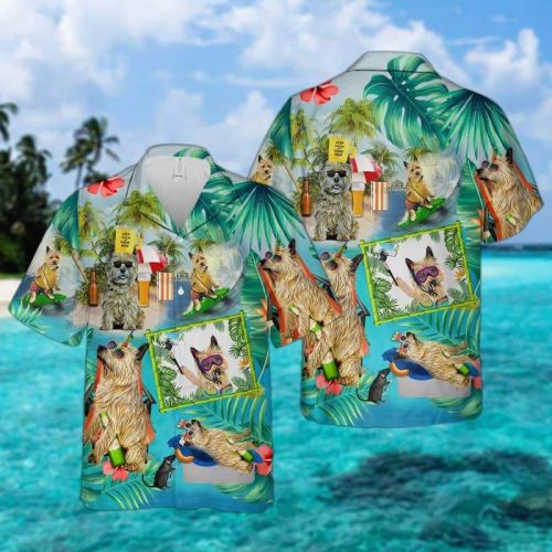 Cairn Terrier Surfing Hawaiian Shirt