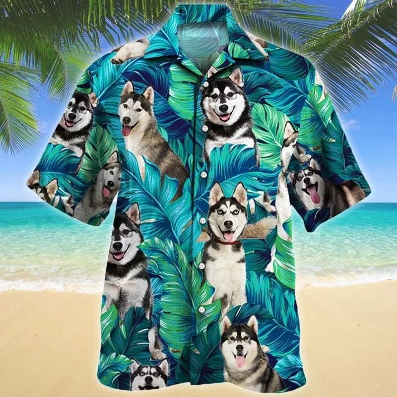 Siberian Husky Dog Hawaiian Shirt