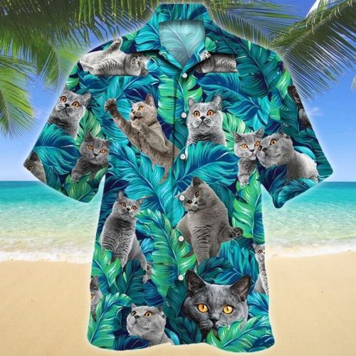 British Shorthair Cat Hawaiian Shirt