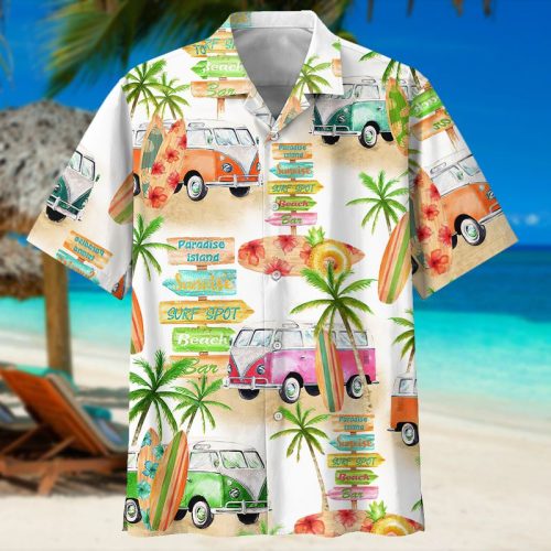 Camper Van And Beach Hawaiian Shirt