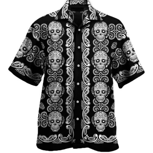 Mexican Sugar Skull Seamless Pattern Hawaiian Shirt