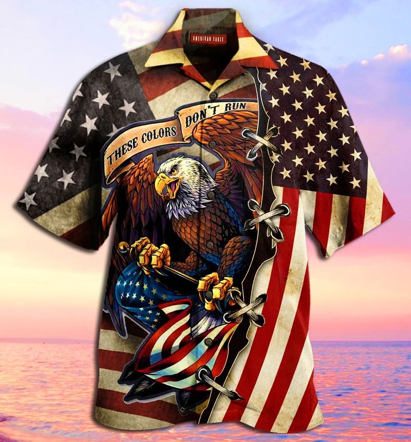 American Eagle Flag 3 D Hawaiian Shirt
