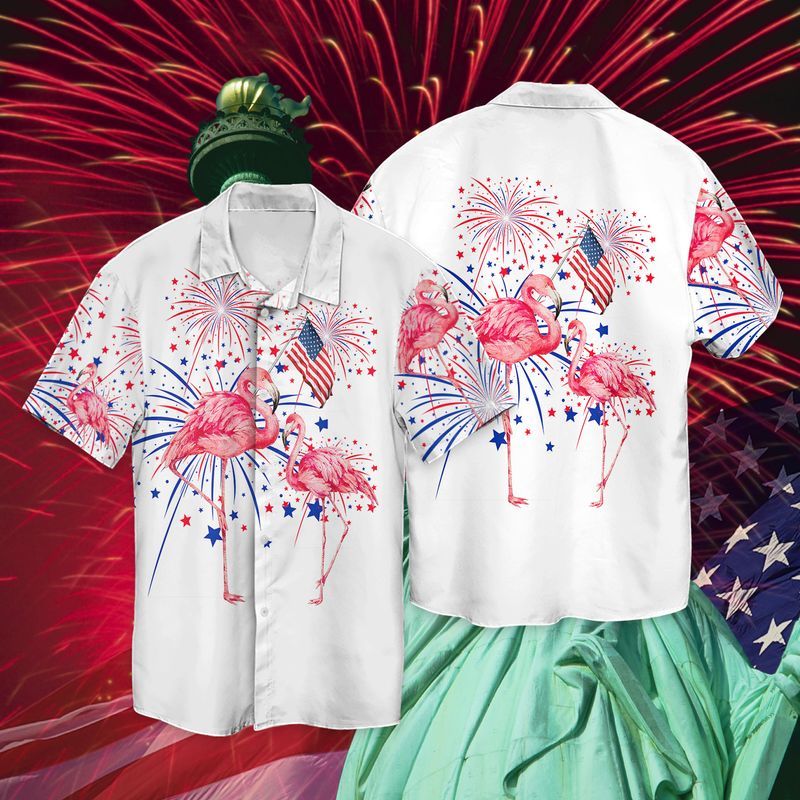 Flamingo Independence Day Hawaiian Shirt