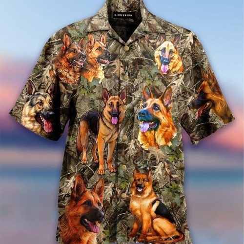 German Shepherd In The Woods Hawaiian Shirt