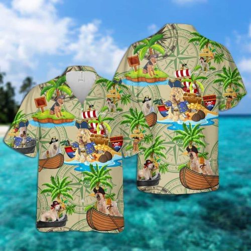 Soft Coated Wheaten Terrier Pirates Hawaiian Shirt