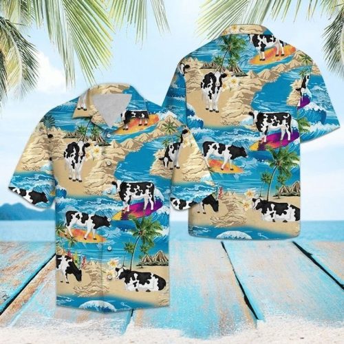 Cows Surfing Summer Hawaiian Shirt