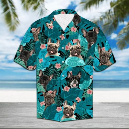 Frenchie Bulldog Tropical Hawaiian Shirt