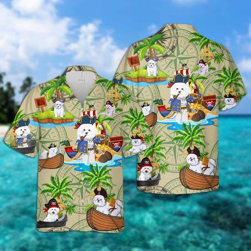 Bichon Frise Pirates Hawaiian Shirt