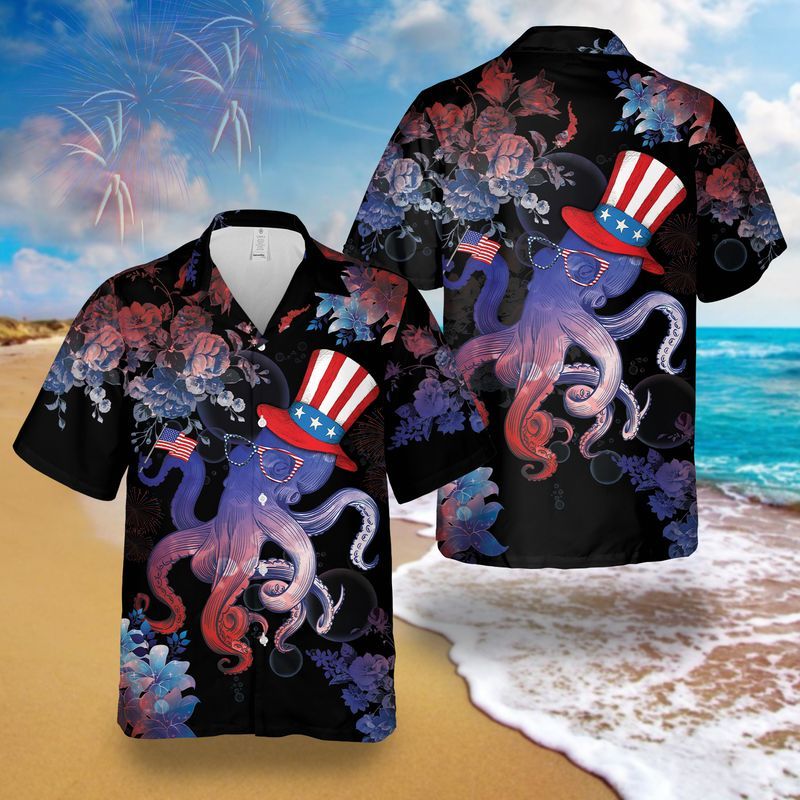 Octopus 4th July Hawaiian Shirt