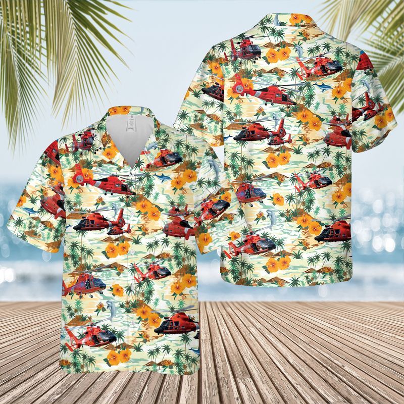 Eurocopter MH 65 Dolphin Hawaiian Shirt