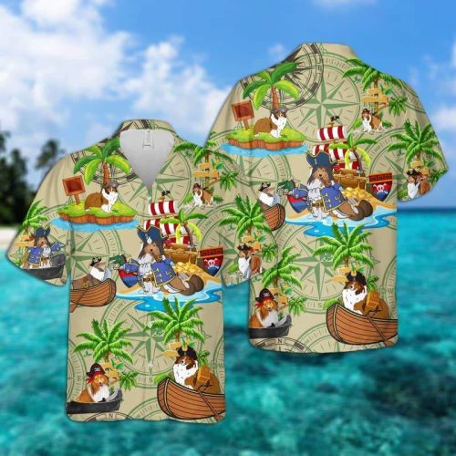 Shetland Sheepdog Pirates Hawaiian Shirt