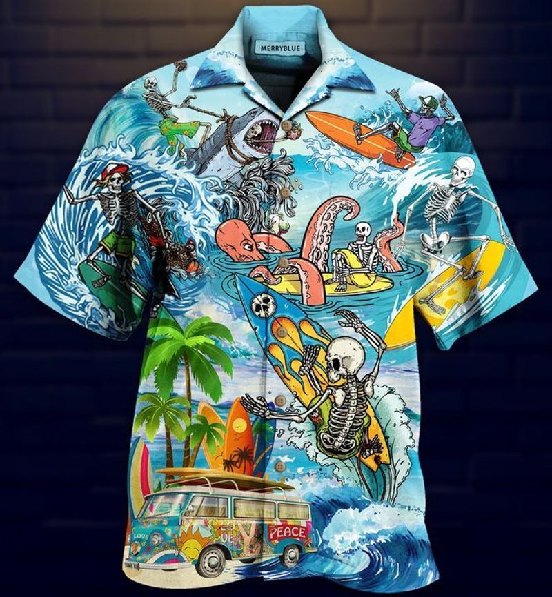 Surfing Ocean Hawaiian Shirt