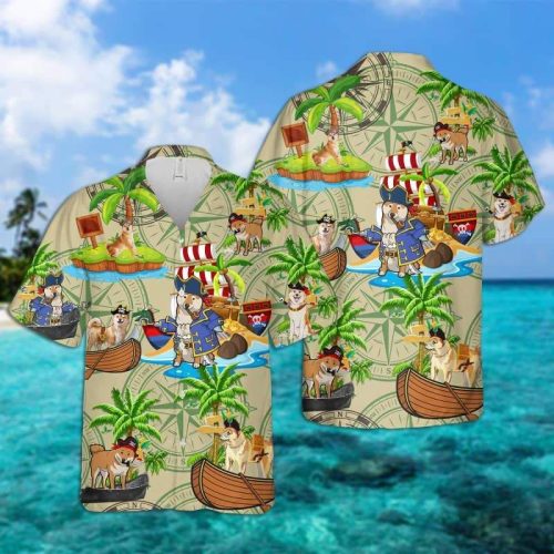 Shinba Inu Pirates Hawaiian Shirt