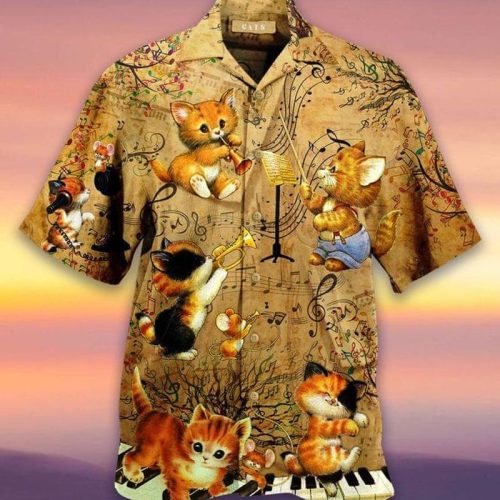 Cats With Music Hawaiian Shirt