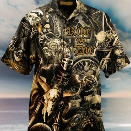 Ride Or Die Skull Hawaiian Shirt