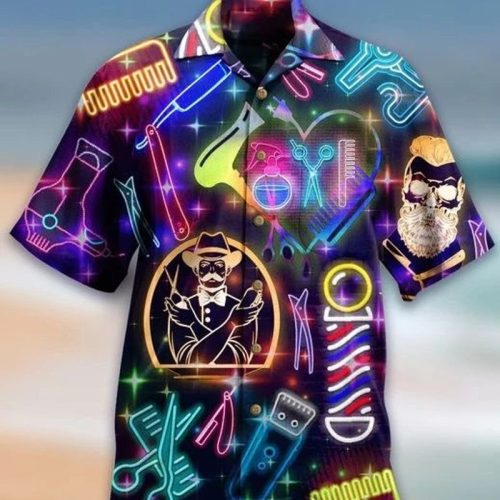 Hairdresser Neon Hawaiian Shirt