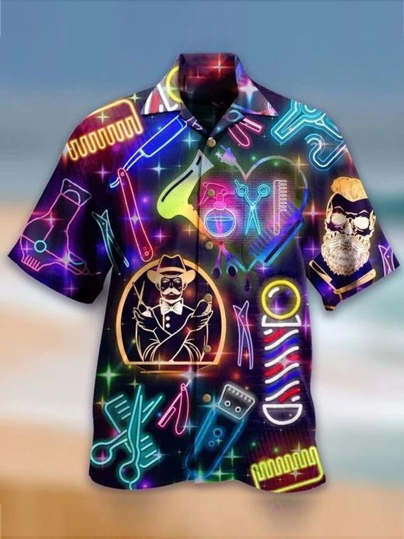 Hairdresser Neon Hawaiian Shirt