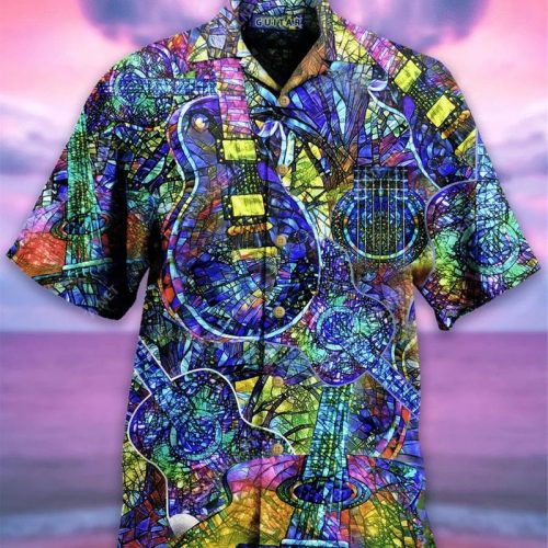 Kaleidoscope Guitar Hawaiian Shirt