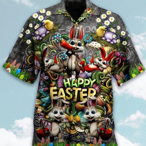 Bunny Happy Easter Hawaiian Shirt