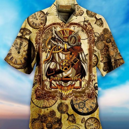 Owl Steampunk Clock Hawaiian Shirt