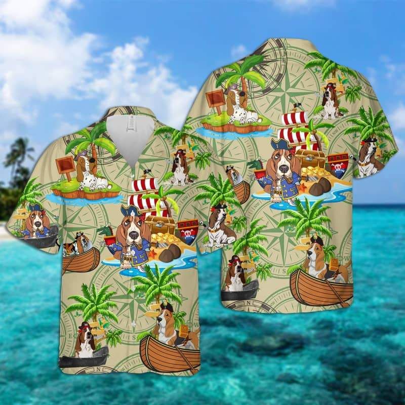 Basset Hound Pirates Hawaiian Shirt