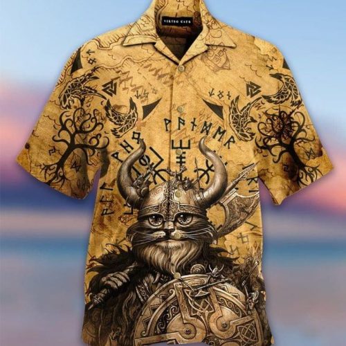 Cat Viking Valhalla Hawaiian Shirt
