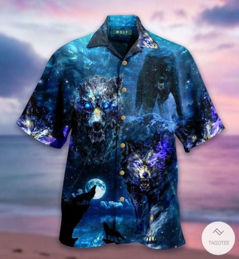 Scary Wolf Art Hawaiian Shirt