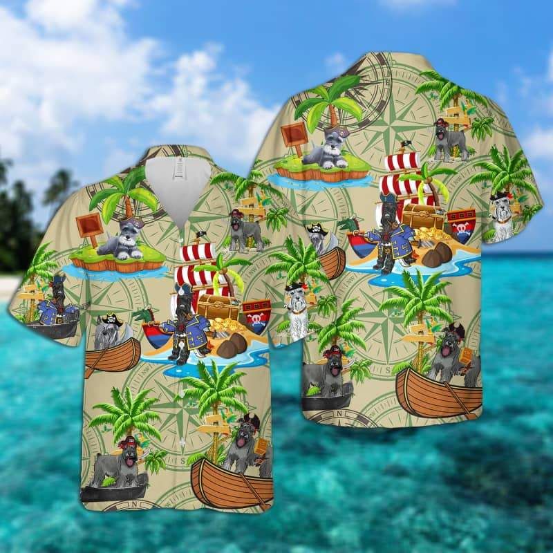 Miniature Schnauzer Pirates Hawaiian Shirt