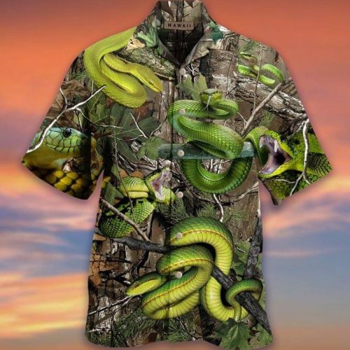 Snakes Camouflage 3 D Hawaiian Shirt