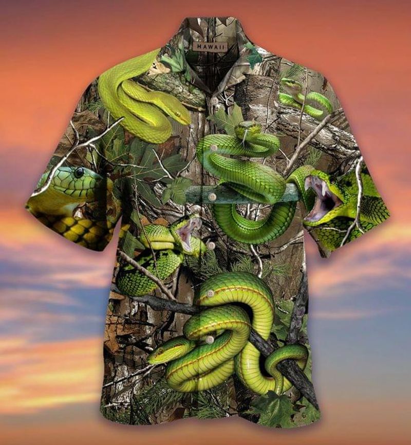 Snakes Camouflage 3 D Hawaiian Shirt