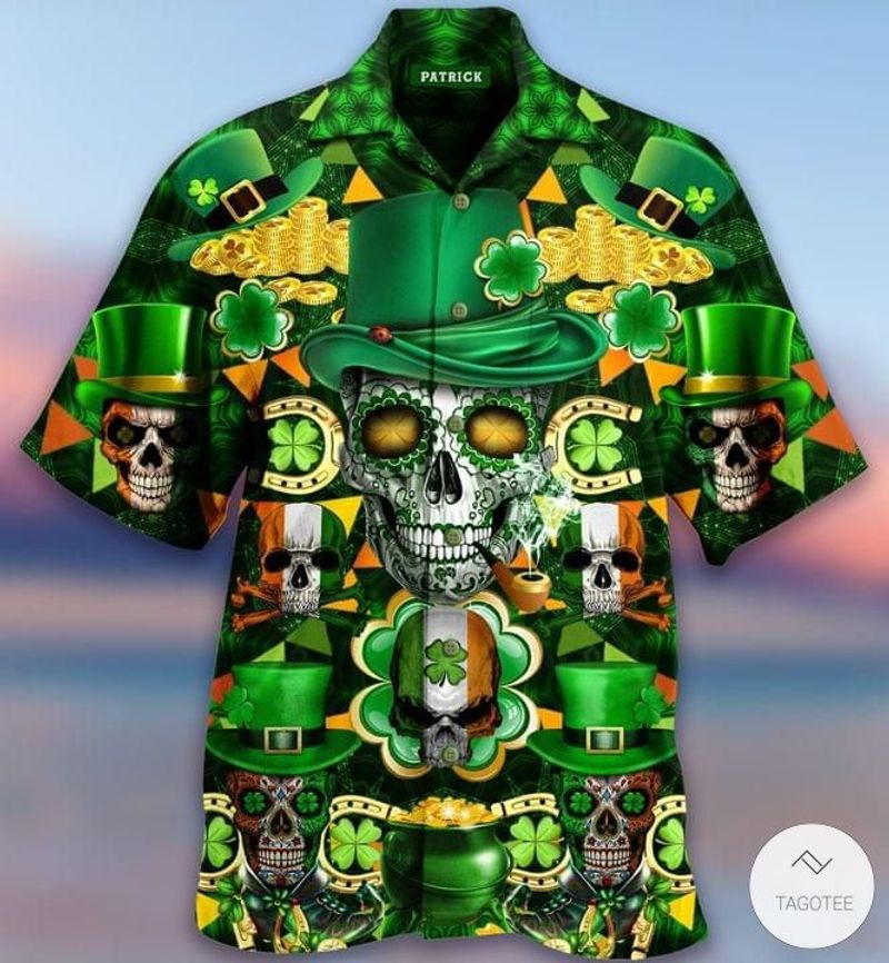 Skull Saint Patricks Day Hawaiian Shirt