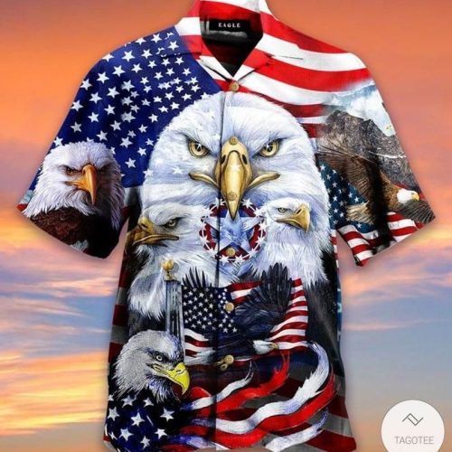 Eagles Patriotism American Sky Short Sleeve Shirt Hawaiian Shirt