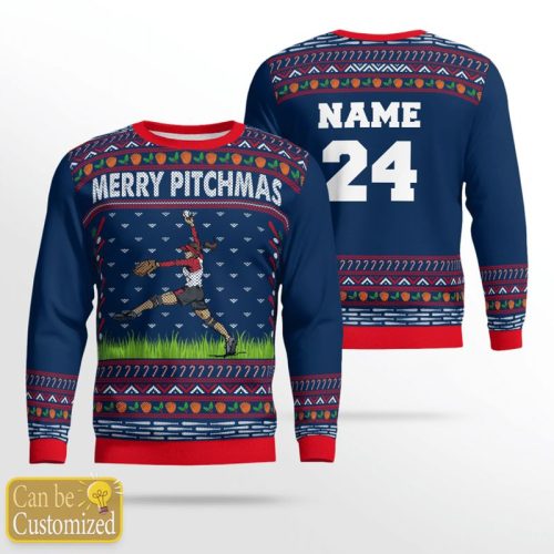 Personalized Merry Pitchmas Ugly Christmas Sweater