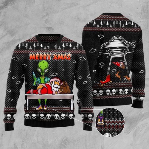 New 2021 Alien Merry Xmas Ugly Christmas Sweater