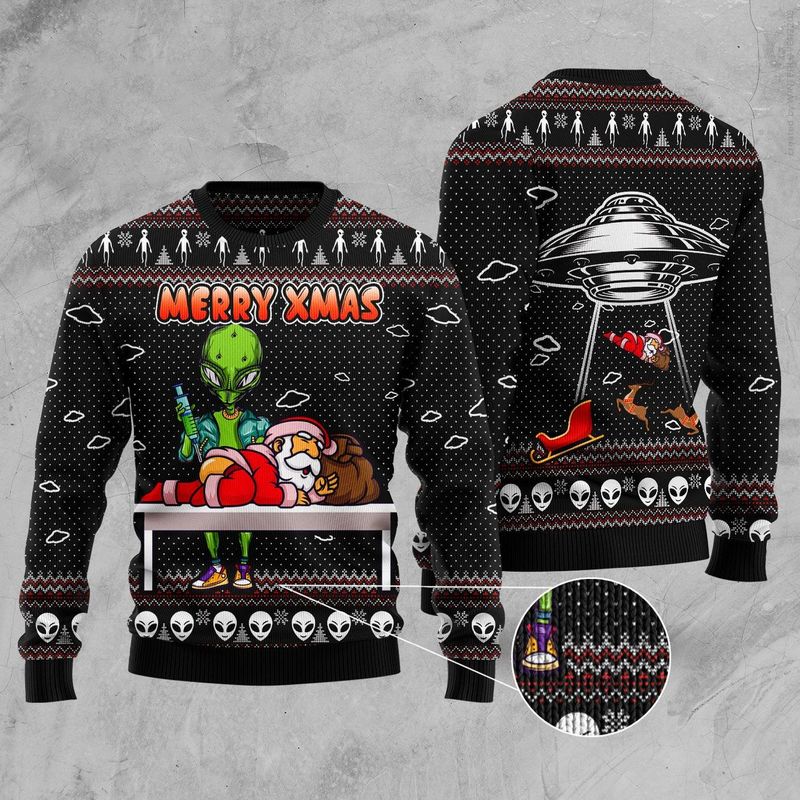 New 2021 Alien Merry Xmas Ugly Christmas Sweater