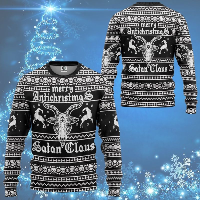 New 2021 Antichristmas Satan Claus Ugly Christmas Sweater