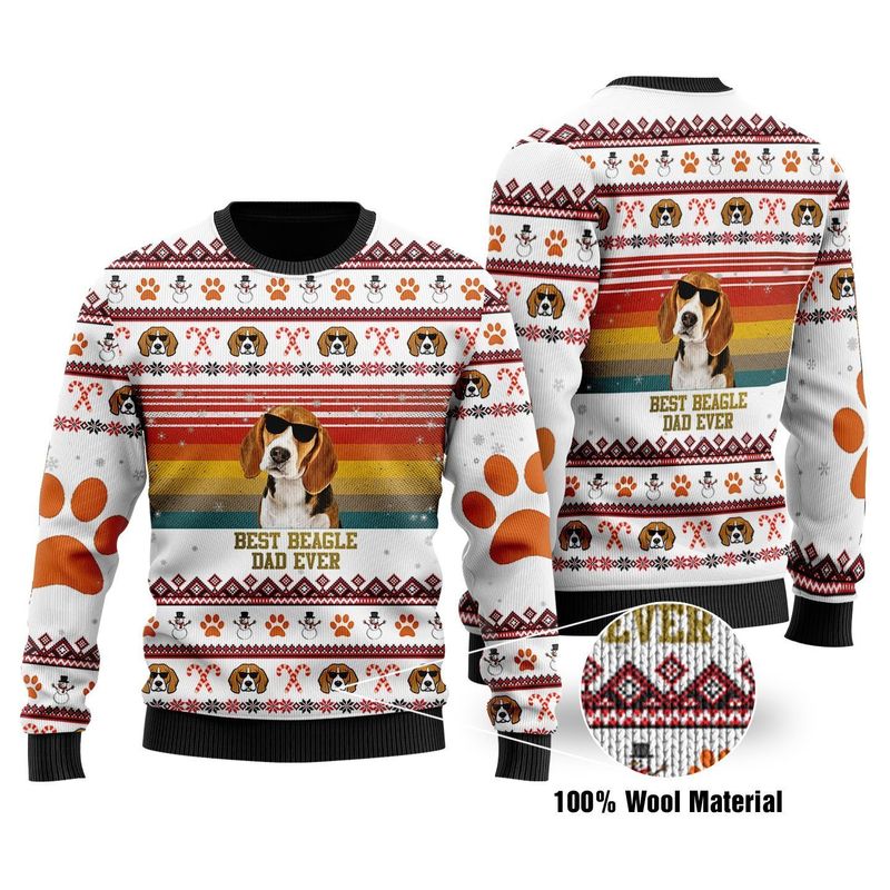 New 2021 Best Beagle Dad Ever Ugly Christmas Sweater