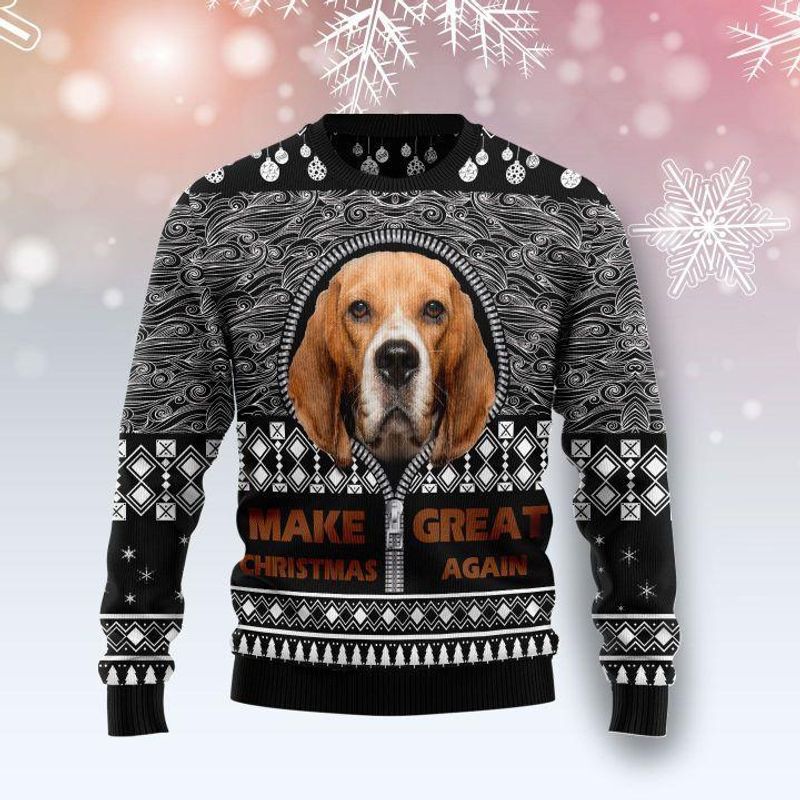 New 2021 Beagle Make Great Again Ugly Christmas Sweater