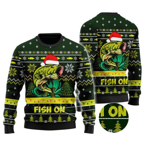 New 2021 Bass Fishing Ugly Christmas Sweater