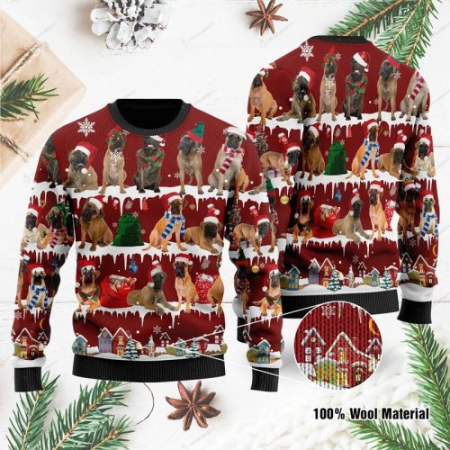 New 2021 Bullmastiff Ugly Christmas Sweater